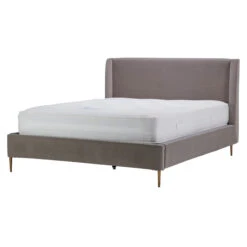 Maria Grey Velvet Fabric 150cm Kingsize Bed Frame
