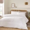 Catherine Lansfield Crinkle Seersucker White Kingsize Duvet Set -Housing Units Store 0276c9e3dd357d81623ff9835e759266