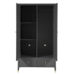 Davina Ebony 2 Door 2 Drawer Wardrobe With Gold Handles 9 Davina Ebony 2 Door 2 Drawer Wardrobe With Gold Handles -Housing Units Store 05794836e1fc95c9dfdb203d3f5f3d3e
