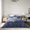 Bedeck Of Belfast Ellis 200 Thread Count Navy Double Duvet Set