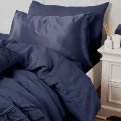 Silky Silks Navy Mulberry Silk Standard Pillowcase -Housing Units Store 0a503c4e729c15ae5986501cc6d6f716