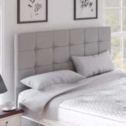 Surrey 150cm Kingsize Silver Fabric Half Headboard
