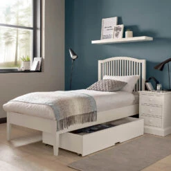 Ascot White 90cm Slatted Bed Frame