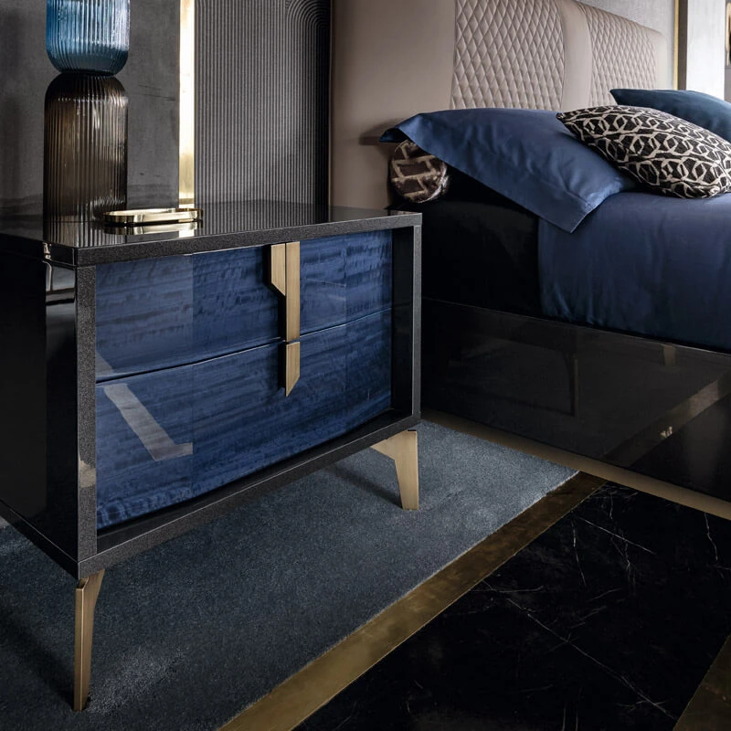 Celeste High Gloss Cobalt Blue Bedroom Collection 6 Celeste High Gloss Cobalt Blue Bedroom Collection - Image 4