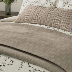 Bedeck Of Belfast Rana Warm Grey Quilted Throw