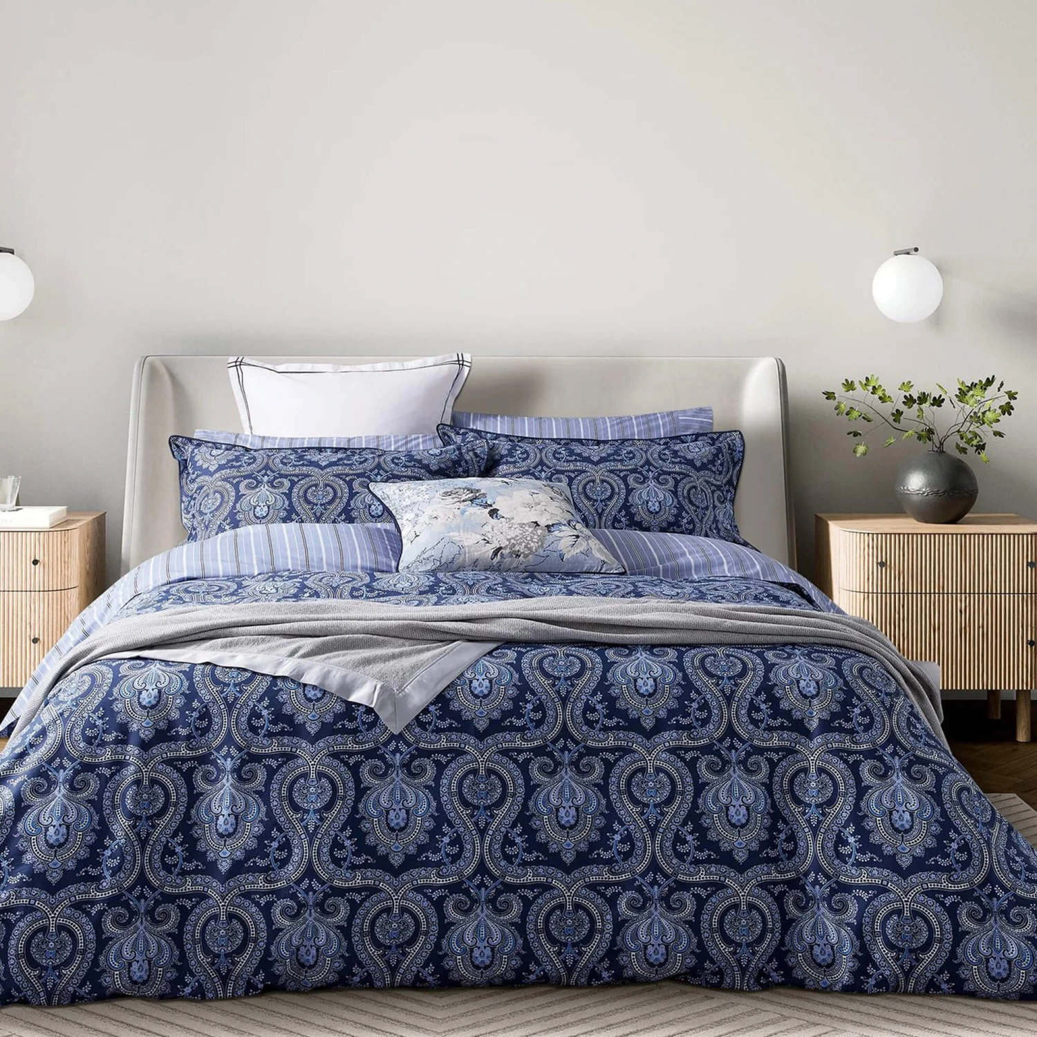 Bedeck Of Belfast Ellis Navy Floral Cushion 5 Bedeck Of Belfast Ellis Navy Floral Cushion - Image 3