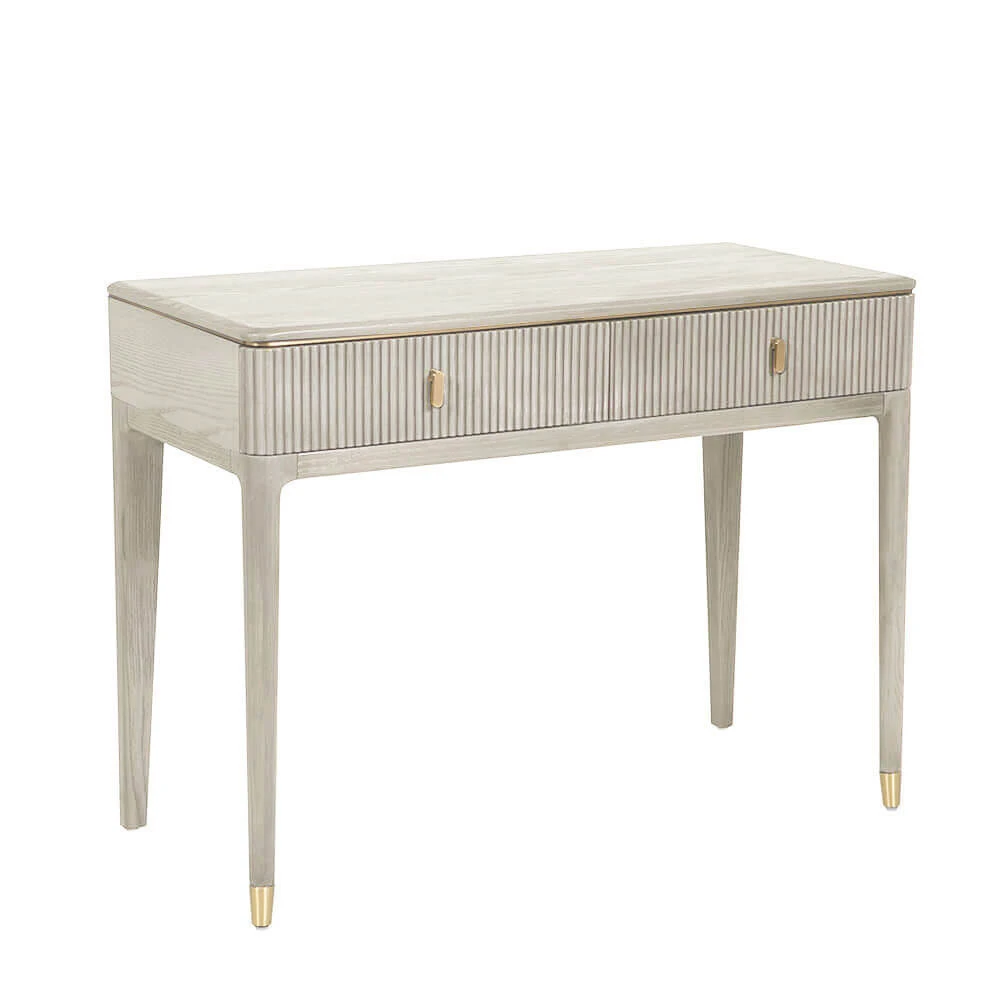 Davina Stone 2 Drawer Dressing Table With Gold Handles 3 Davina Stone 2 Drawer Dressing Table With Gold Handles