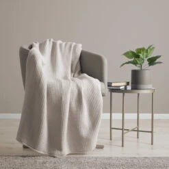 Belledorm Natural Waffle Throw