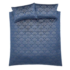 Catherine Lansfield Art Deco Navy & Pearl Double Duvet Set -Housing Units Store 22932e7f32643f1a8bc39f395e66f172