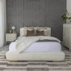 Babette Cream Boucle Fabric 150cm Kingsize Bed Frame