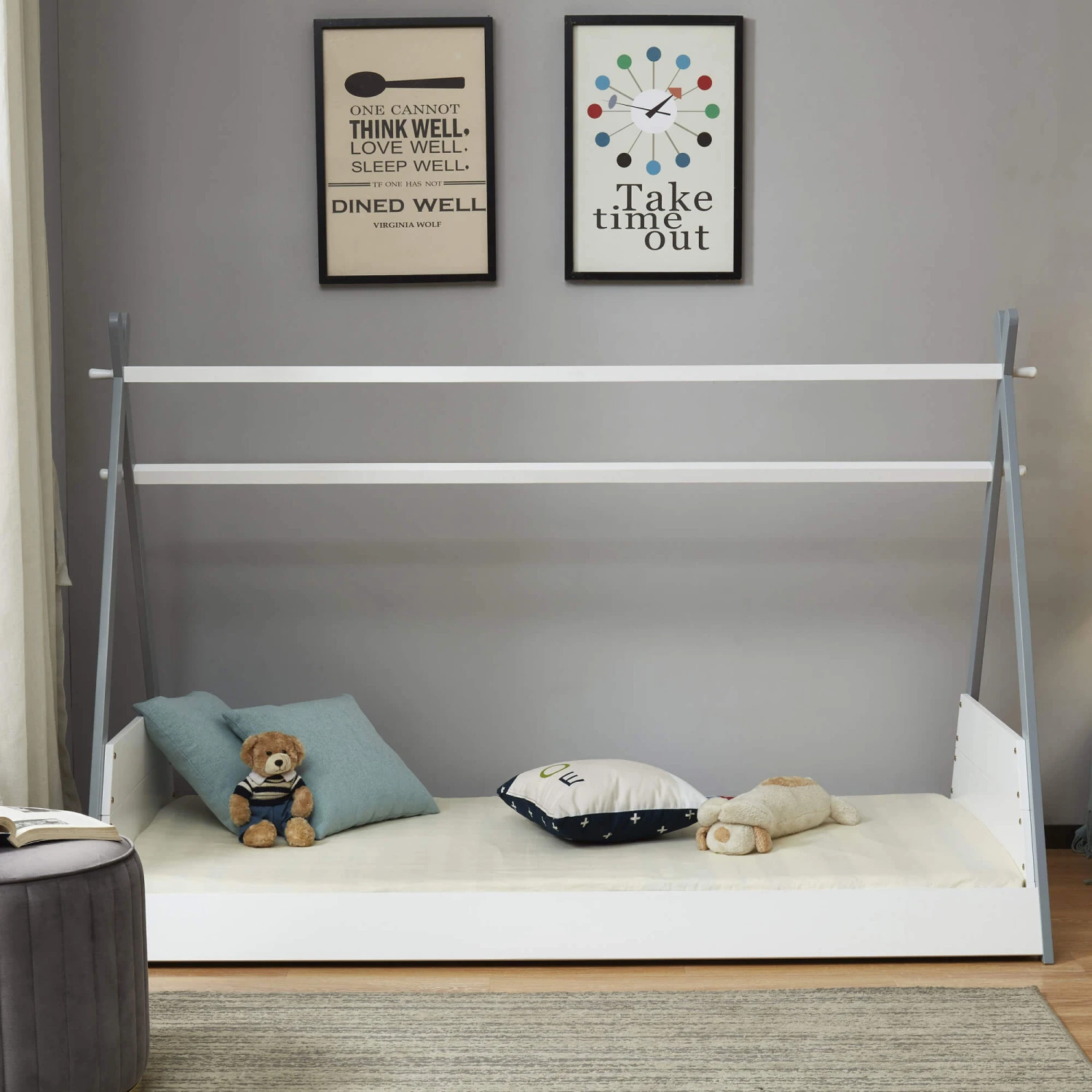 Teepee White & Grey Single Children’s Bed Frame 5 Teepee White & Grey Single Children’s Bed Frame - Image 3