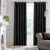 Laurence Llewelyn-Bowen Montrose Black Blackout Eyelet 90" X 90" Curtains -Housing Units Store 33ae53dba526816ae412184329d8e094 4