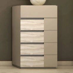 Orvieto Cream Rectangular 5 Drawer Tall Chest