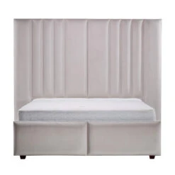 Serenity Cream Velvet 180cm Superking Bed Frame -Housing Units Store 3b400bde7eec6a7b611907ed0749f309
