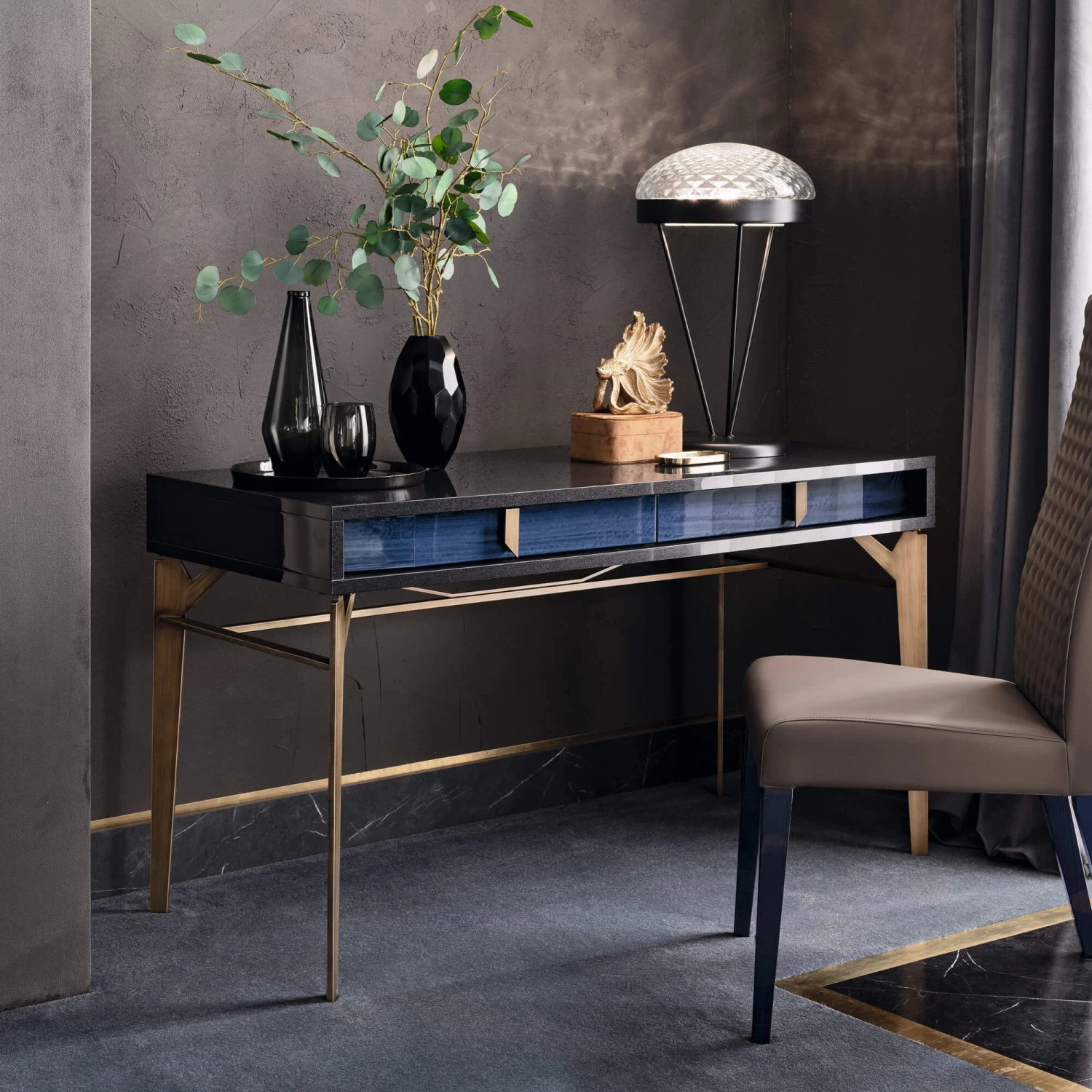 Celeste High Gloss Cobalt Blue Bedroom Collection 9 Celeste High Gloss Cobalt Blue Bedroom Collection - Image 7