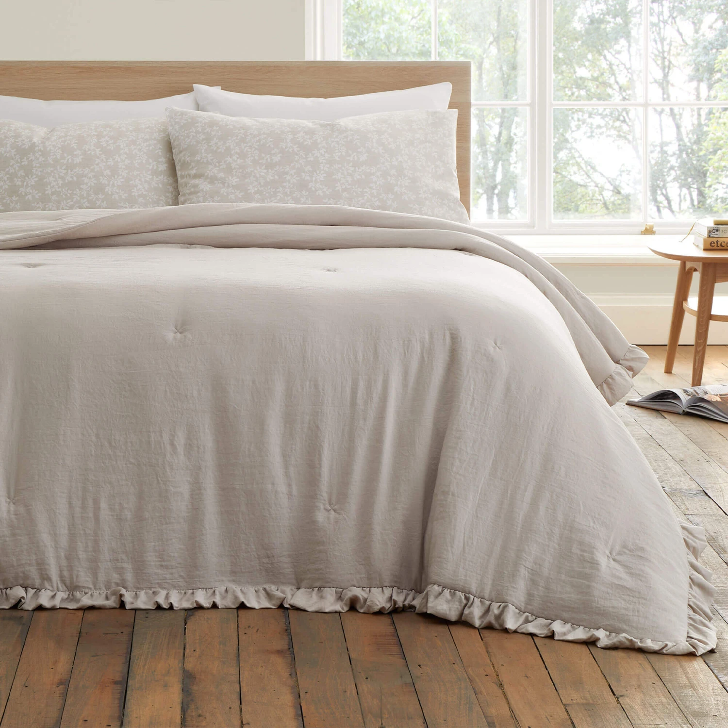 Bianca Soft Washed Frill 220cm X 230cm Natural Bedspread 3 Bianca Soft Washed Frill 220cm X 230cm Natural Bedspread