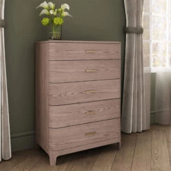 Romeo Parisian Cream Tall 5 Drawer Chest