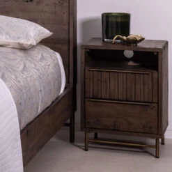 Andria Reclaimed Pine Solid Bedside Table