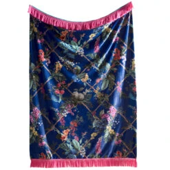 Laurence Llewelyn-Bowen Cotswold Fantasia 130cm X 180cm Navy Throw -Housing Units Store 503d064e713cdf5fb09467346a89c8c4