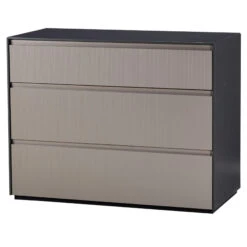 Kassia Matte Graphite And Grey 3 Drawer Chest