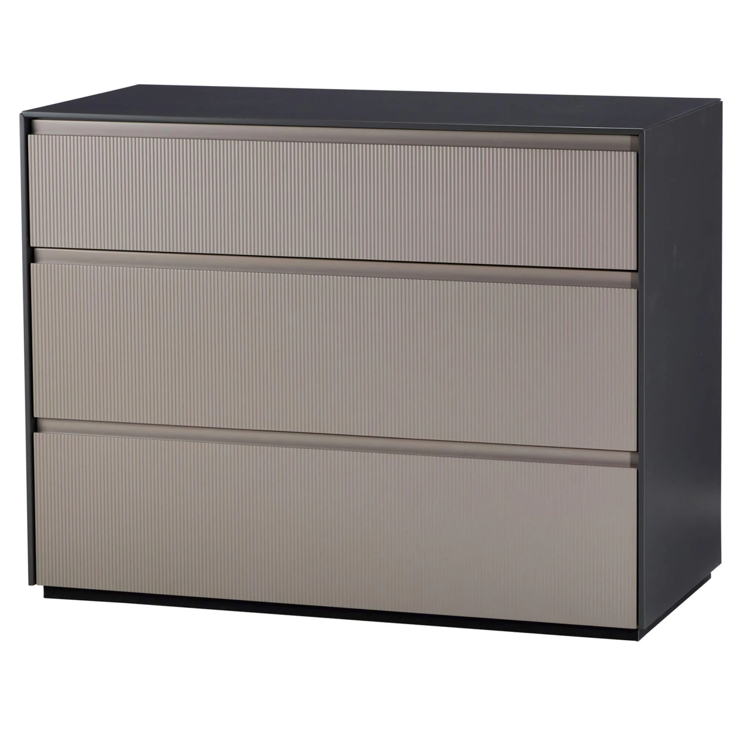 Kassia Matte Graphite And Grey 3 Drawer Chest 3 Kassia Matte Graphite And Grey 3 Drawer Chest
