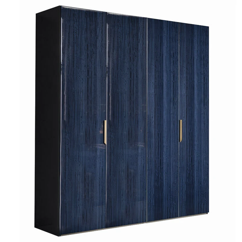 Celeste High Gloss Cobalt Blue 4 Door Wardrobe 3 Celeste High Gloss Cobalt Blue 4 Door Wardrobe