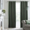 Laurence Llewelyn-Bowen Montrose Bottle Green Blackout Eyelet 90" X 72" Curtains