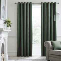 Laurence Llewelyn-Bowen Montrose Bottle Green Blackout Eyelet 90" X 90" Curtains