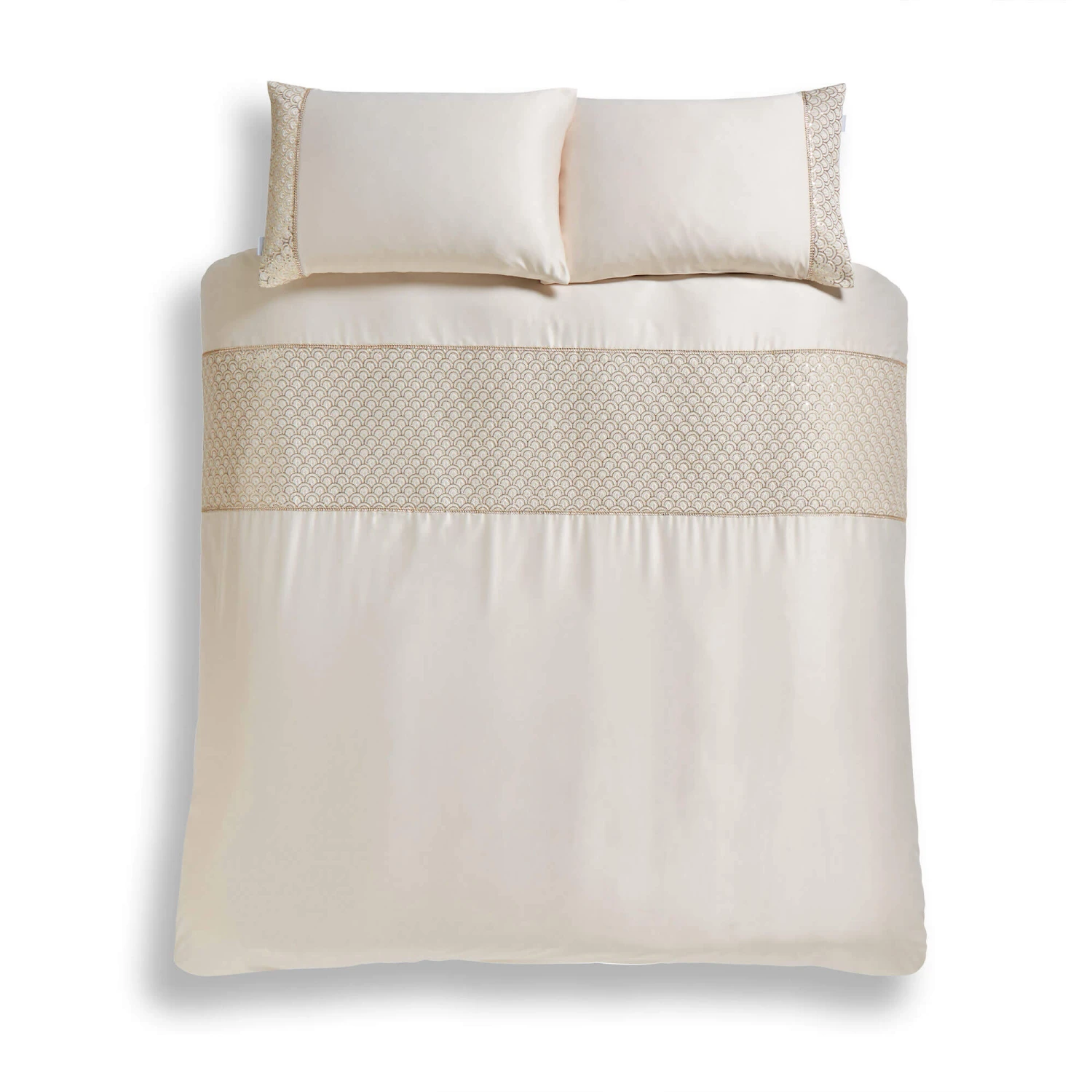Catherine Lansfield Deco Sequin Champagne Double Duvet Set 4 Catherine Lansfield Deco Sequin Champagne Double Duvet Set - Image 2
