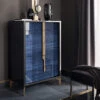 Celeste High Gloss Cobalt Blue 5 Drawer Chest