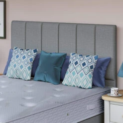 Berkshire 135cm Double Sierra Silver Fabric Half Headboard