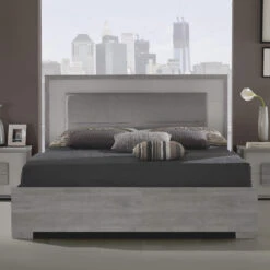 Ovidia Grey 150cm Kingsize Bedframe With LED Lights