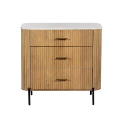 Rochelle Mango Wood & Marble 3 Drawer Chest