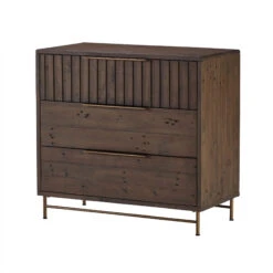 Andria Reclaimed Pine Solid 3 Door Chest
