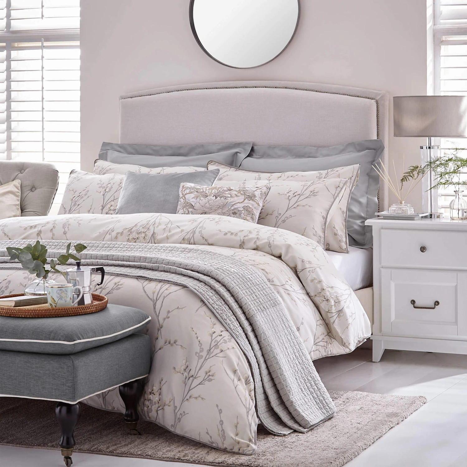 Laura Ashley Pussy Willow Dove Grey Single Duvet Set 3 Laura Ashley Pussy Willow Dove Grey Single Duvet Set