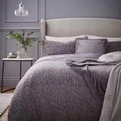 Catherine Lansfield Allure Sparkle Grey Superking Duvet Set
