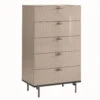 Caren High Gloss Pearl Line 5 Drawer Chest