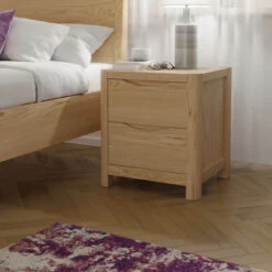 Stockholm Light Oak 2 Drawer Bedside Cabinet