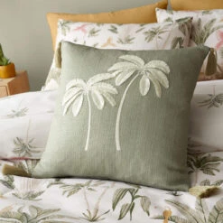 Catherine Lansfield Paradiso Palm 45cm X 45cm Sage Cushion