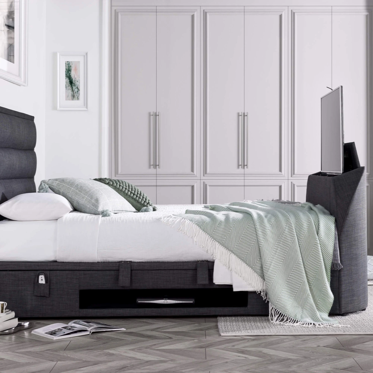 Kelso Pendle Slate 150cm Kingsize TV Ottoman Bed 4 Kelso Pendle Slate 150cm Kingsize TV Ottoman Bed - Image 2