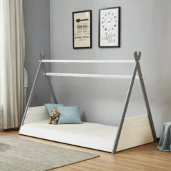 Teepee White & Grey Single Children’s Bed Frame 9 Teepee White & Grey Single Children’s Bed Frame -Housing Units Store 8468135bedd32897a0d5c22c96d61382