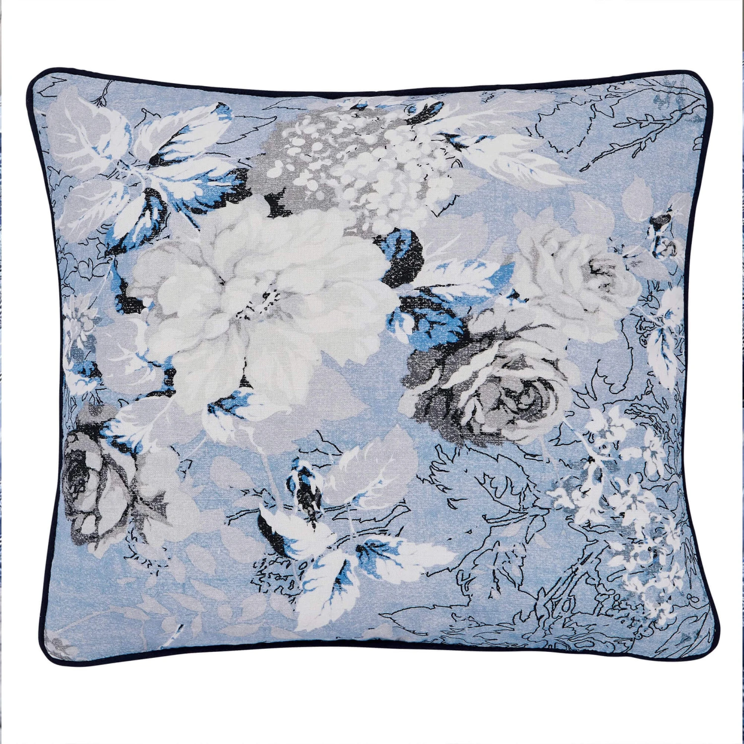 Bedeck Of Belfast Ellis Navy Floral Cushion 4 Bedeck Of Belfast Ellis Navy Floral Cushion - Image 2