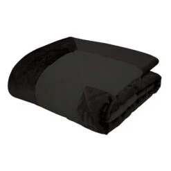 Catherine Lansfield Lattice Velvet Black Bedspread -Housing Units Store 87754f968191c0d8f924d991df72e345