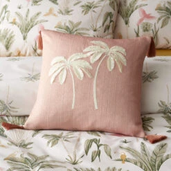 Catherine Lansfield Paradiso Palm 45cm X 45cm Clay Cushion