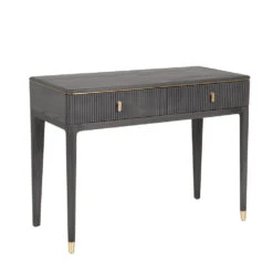 Davina Ebony 2 Drawer Dressing Table With Gold Handles
