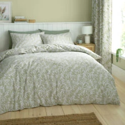 Catherine Lansfield Sorrel Leaf Green Kingsize Duvet Set -Housing Units Store 8ca2b558b08b5907ccfaba3eb527abe4