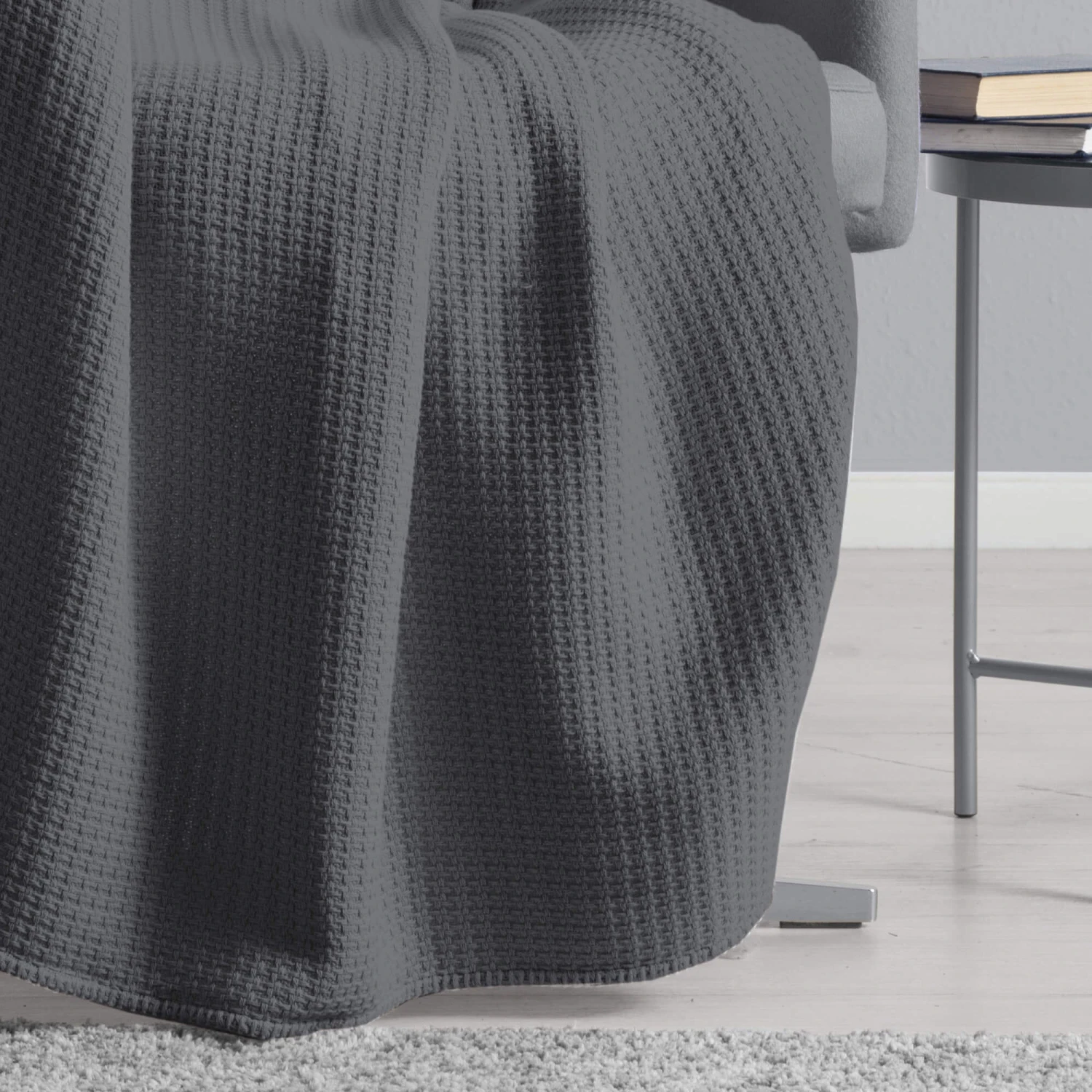 Belledorm Charcoal Waffle Throw 4 Belledorm Charcoal Waffle Throw - Image 2