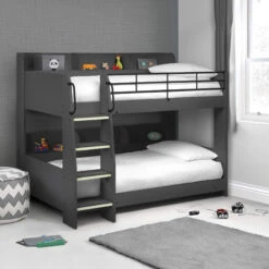 Domino Anthracite Single Bunk Bed