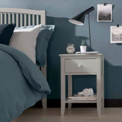 Ascot Soft Grey 1 Drawer Nightstand