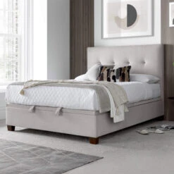 Willow Light Grey Fabric 150cm Kingsize Ottoman Bed Frame
